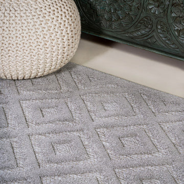 Portmany Neutral Diamond Trellis Indoor/outdoor Area Rug